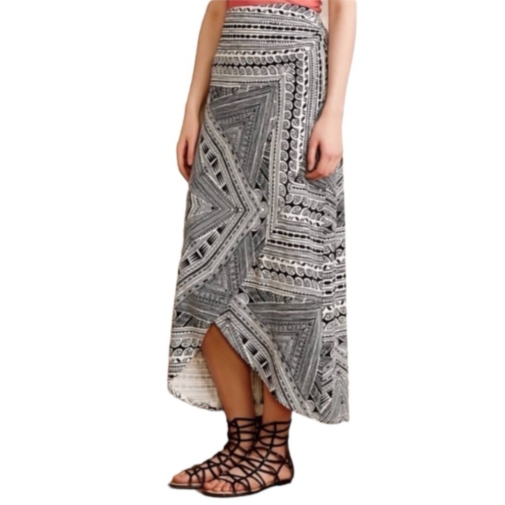 Maeve Anthropologie a line wrap skirt with elastic waist Size Small
